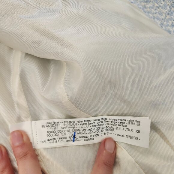 Zara women's light blue tweed double breasted blazer in size XL - Picture 5 of 7